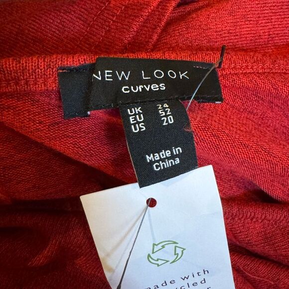 NWT NEW LOOK Curves Bella Red fine knit top size 20 - Picture 7 of 8